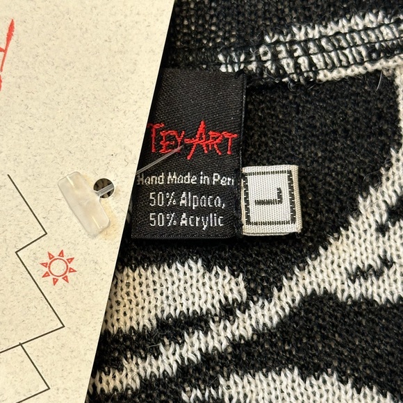 Tey-Art Cardigan Sweater Size Large Alpaca Wool 50% - Picture 7 of 11